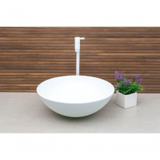 Cuba Para Banheiro De Vidro Redonda 35 Cm Cor: Branco Matte