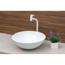 Cuba Para Banheiro De Vidro Redonda 35 Cm Cor: Branco Matte