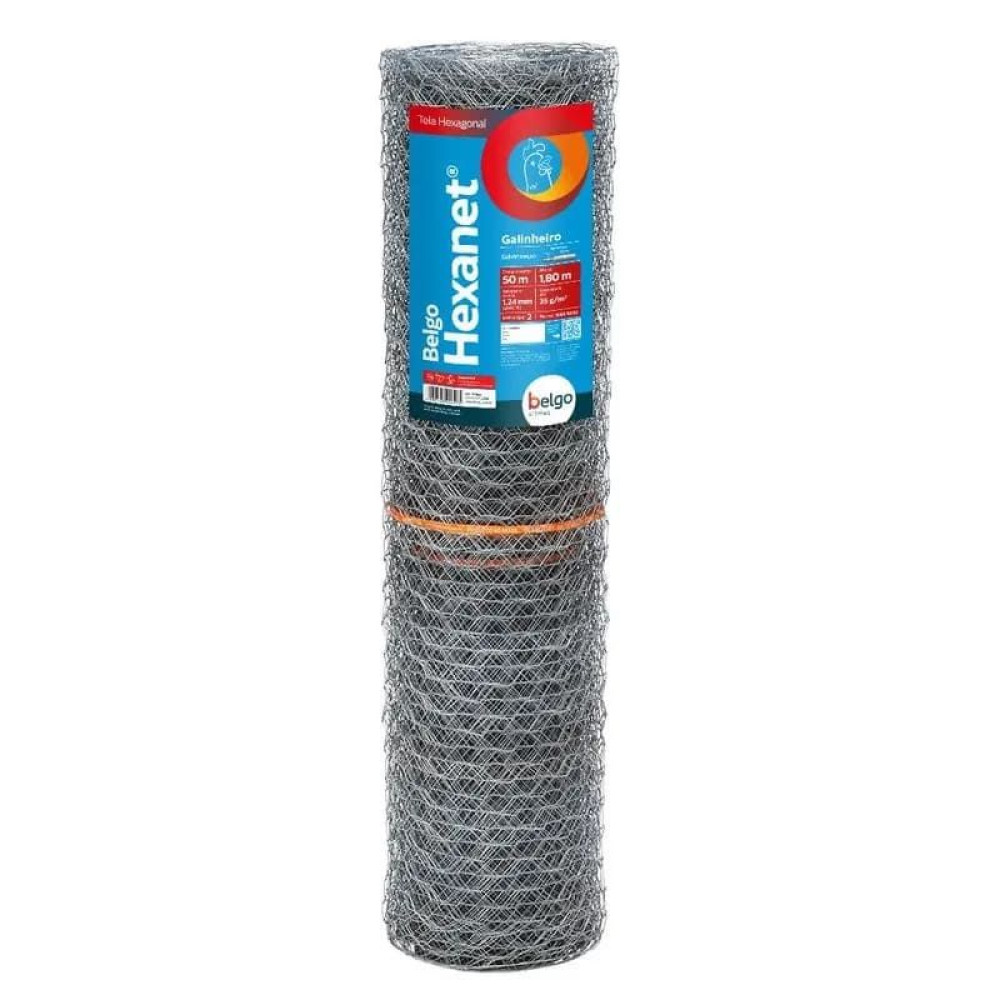 Tela Belgo Hexanet 2X18 - 1,50X50M - Galinheiro