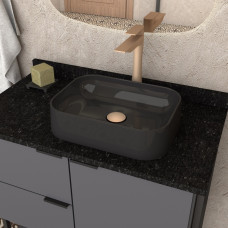 Cuba Pia Para Banheiro Lavabo Preto Sobrepor Luna Cozimax